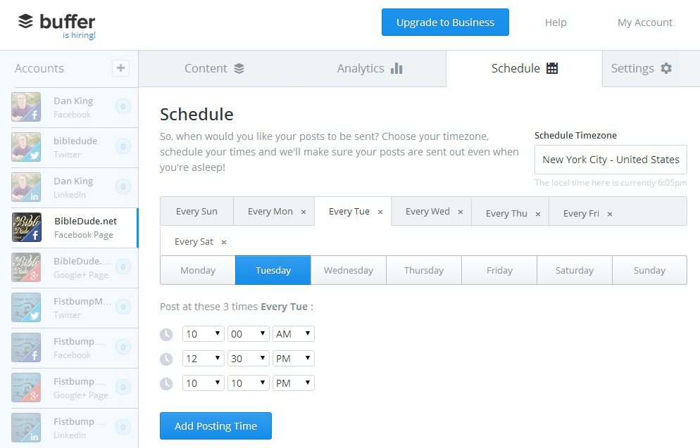 buffer, scheduling posts